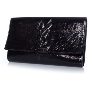 Yves Saint Laurent YSL Black Patent Belle De Jour Clutch